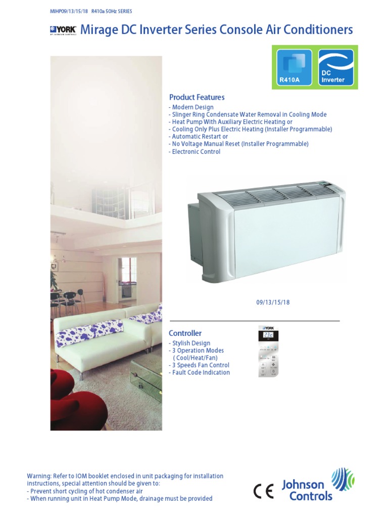 Mirage DC Inverter Console AC Manual | PDF | Air Conditioning ...