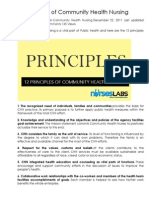 12 Principles of Community Health Nursing