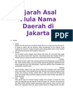 Sejarah Asal Mula Nama Daerah Di Jakarta