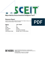 MSCEIT Resource Report