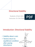 Directional Stability: Students: B.Tech ASE VII Instructor: Dr. Om Prakash