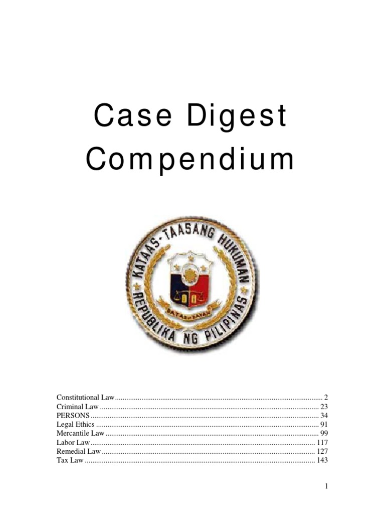 Case Digest Compendium | PDF | Bail | Search And Seizure