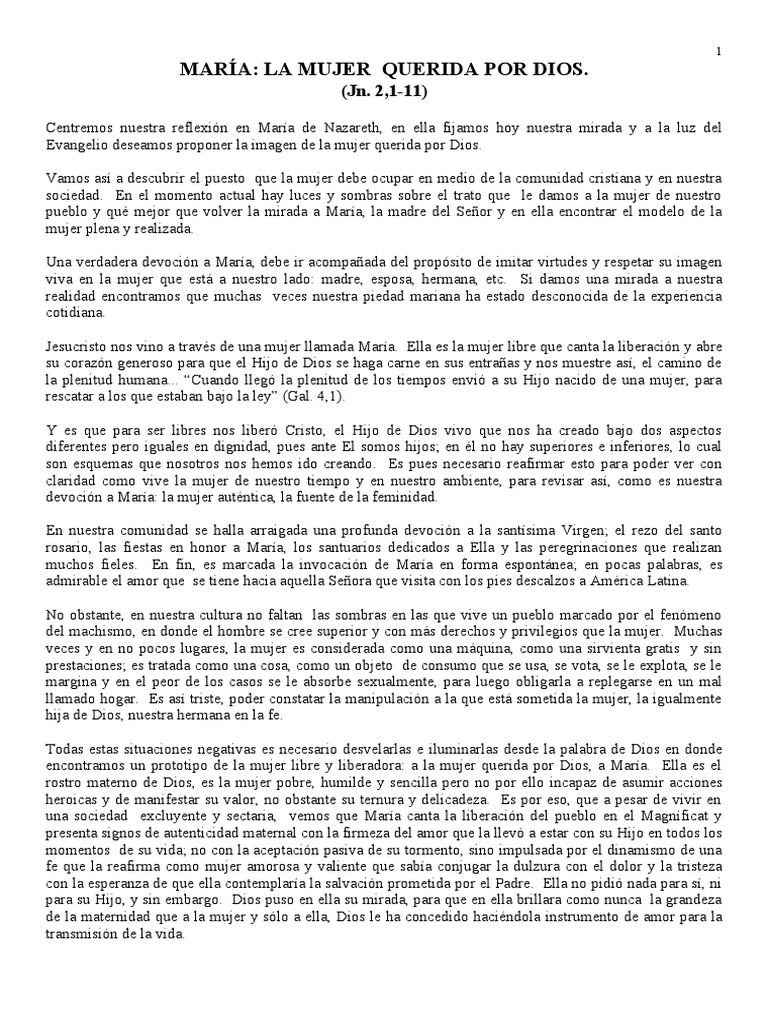 María: Modelo de la Mujer Querida por Dios | PDF | Religión y ...