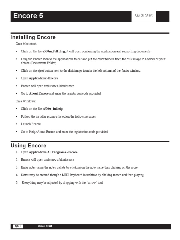 Encore 5 Installation and Quick Start Guide | PDF | Teaching Methods ...