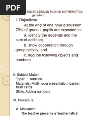 Semi-Detailed Lesson Plan In Mathematics | Pdf | Lesson Plan | Education Theory