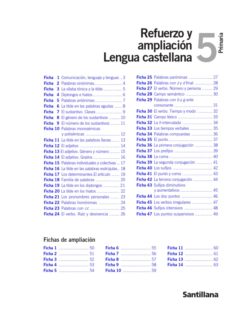 Refuerzo y Ampliacion de Lengua 5º Primaria | PDF | Artes del Lenguaje ...