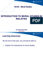 Introduction To Moral Studies in Malaysia