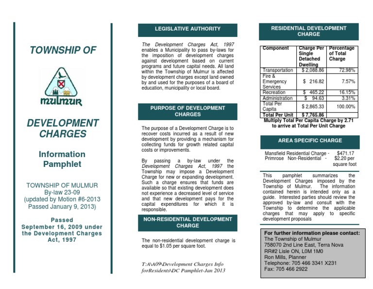 Mulmur Development Charges Overview | PDF | Finance & Money Management