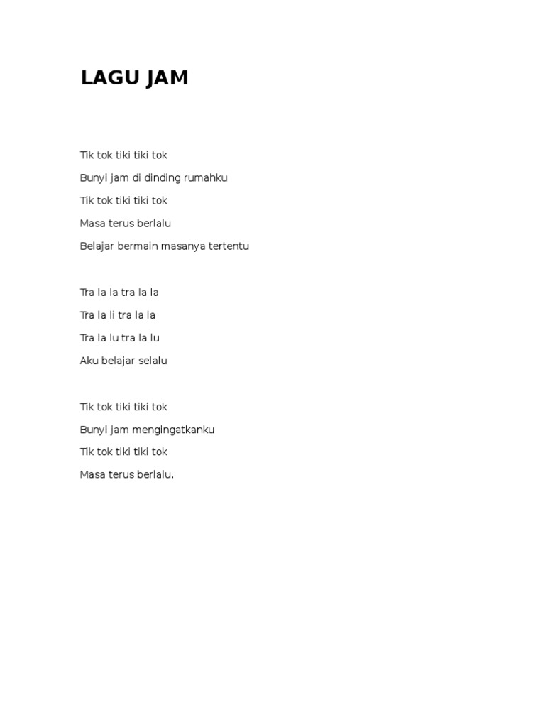 Lirik Lagu Jam Di Dinding