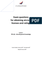 Exam Questions For Obtaining Aircraft Licenses and Ratings: PPL (A) - Aircraft General Knowledge