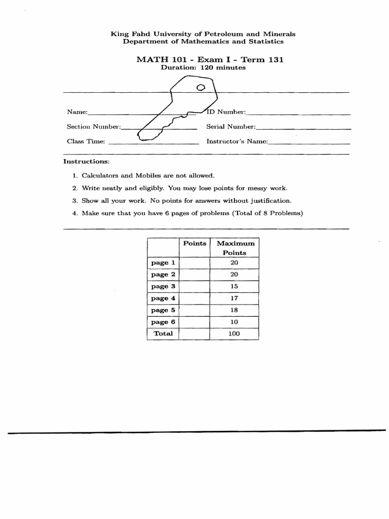 131 Major 1 MATH 101, Solution | PDF | Mathematical Relations ...