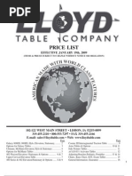 Download 2009 Lloyd Table Price List by daedalus100 SN17446711 doc pdf