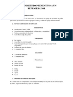 Mantenimiento Preventivo a Un Refrigerador