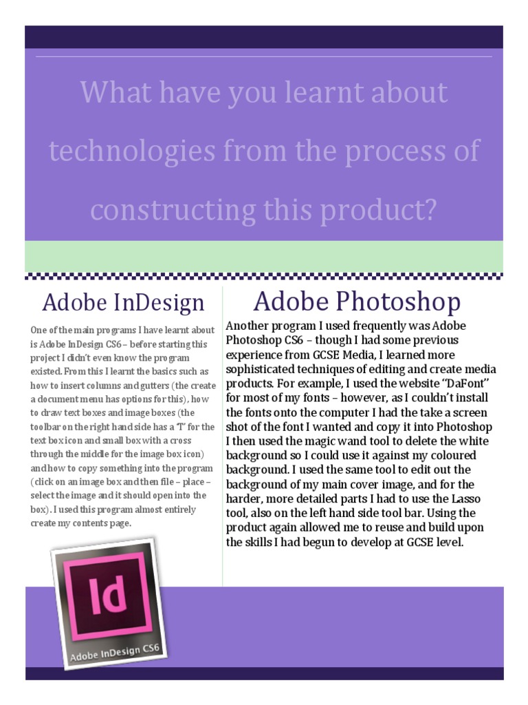 Learning Adobe Photoshop and InDesign Skills | PDF