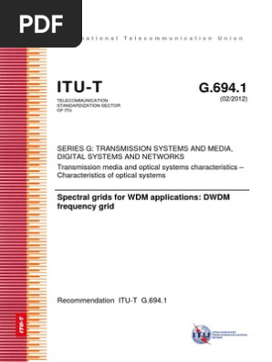 T Rec G 694 1 12 I Pdf E Wavelength Division Multiplexing Itu T