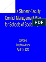 Toward A Plan For Managing Student-Faculty Conflict in Schools of Social Work