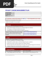 Change Management Plan Template