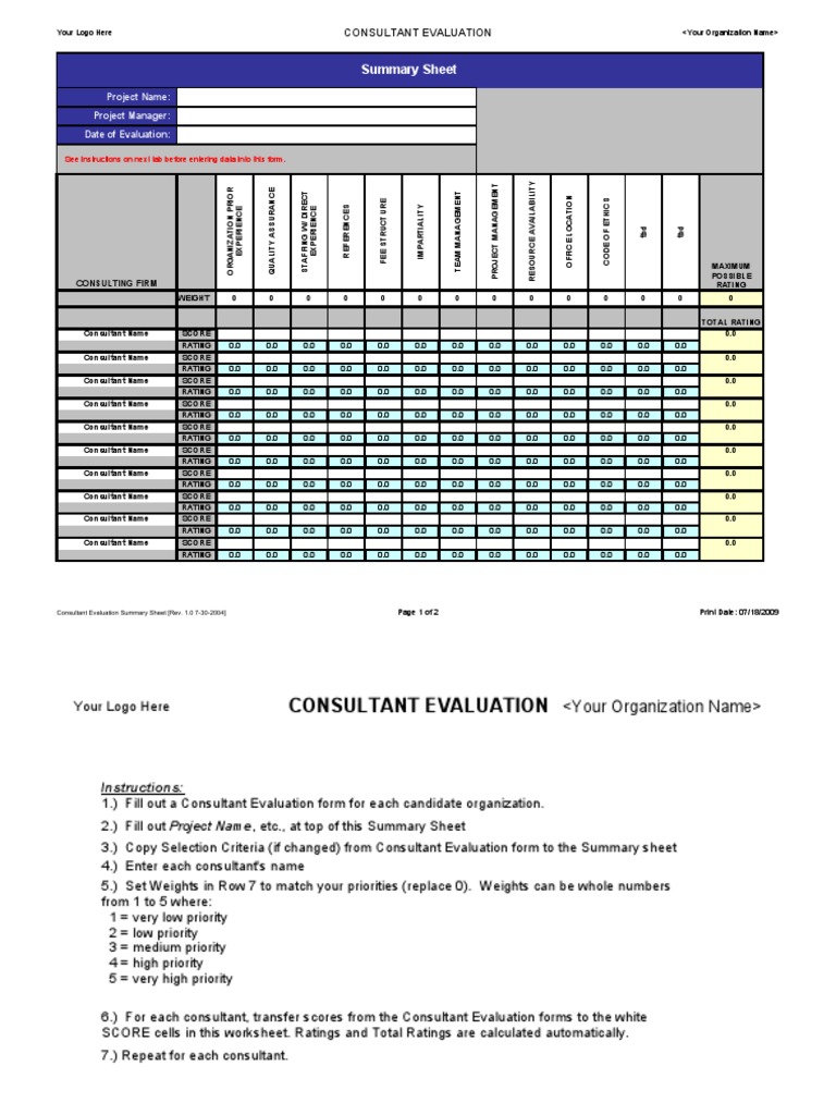 Consultant Evaluation Summary | PDF | Computing | Business