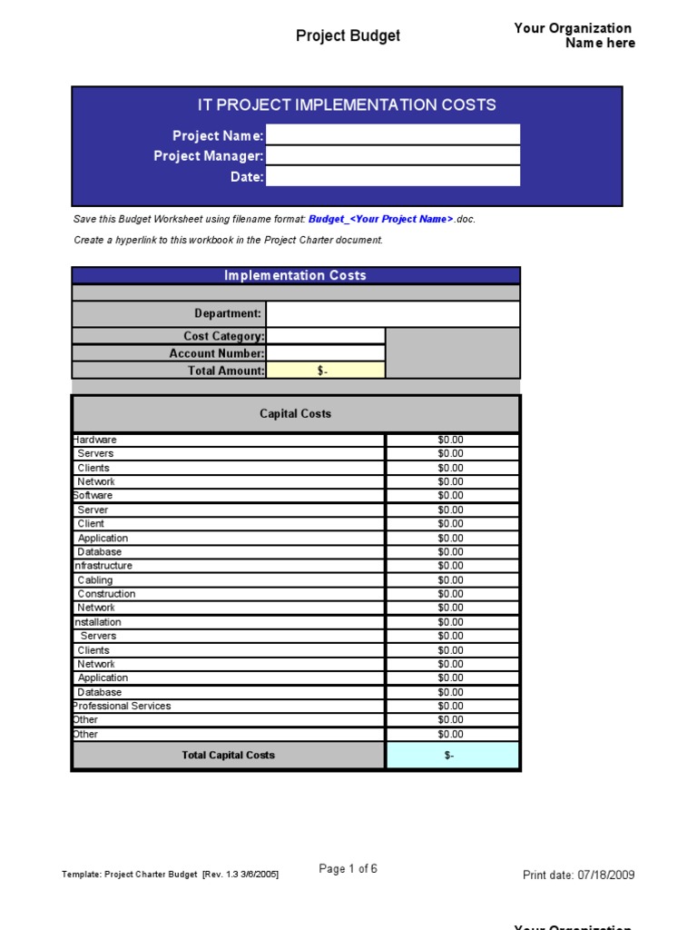 IT Project Budget Template | PDF | Server (Computing) | Client (Computing)