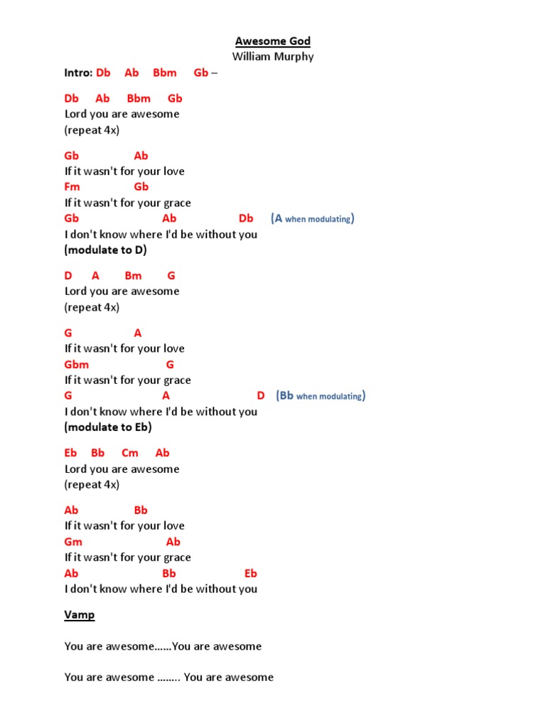 Awesome God - Chords