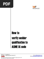 How to Verify Welder Qualification to ASME IX