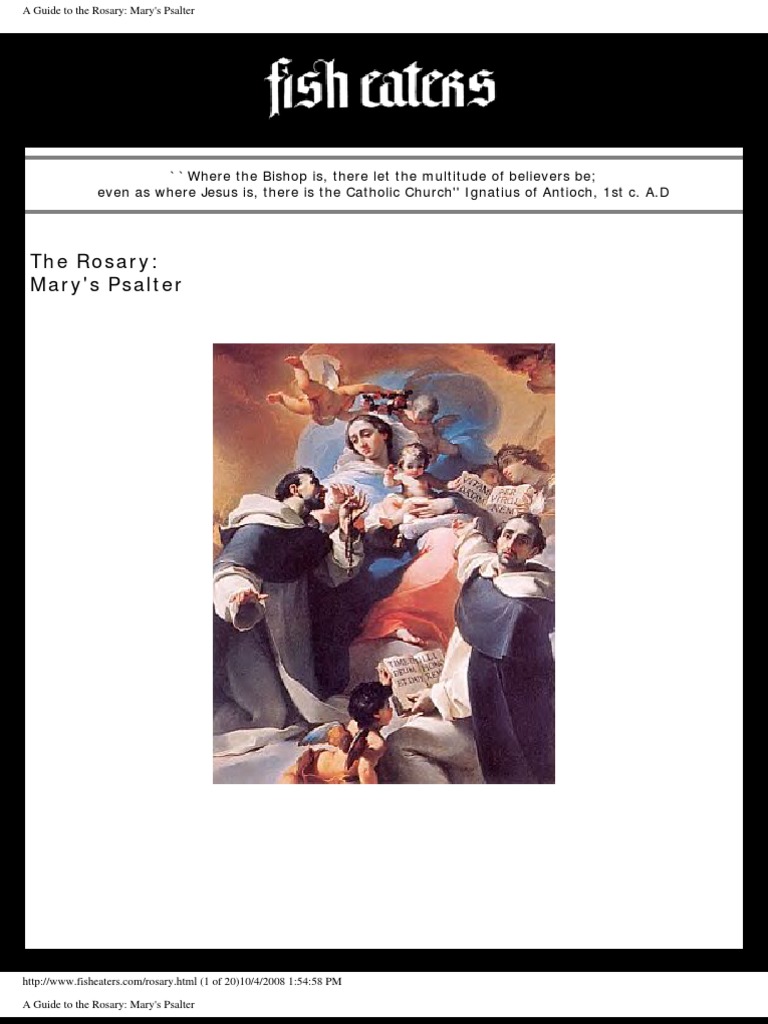 A Guide To The Rosary Mary's Psalter PDF Rosary Mary, Mother Of