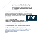 Solución Al Error Instalando App en Android ''No Se Ha Podido Realizar La Instalación en La Unidad de Almacenamiento Interno Ni en La Tarjeta SD