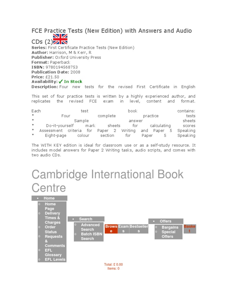 FCE Practice Tests | Download Free PDF | Qualifications | Test (Assessment)
