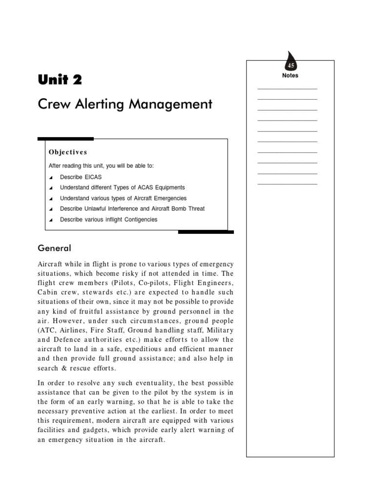 Unit 2 Crew Alerting Management: General | PDF | Aviation Safety | Aviation