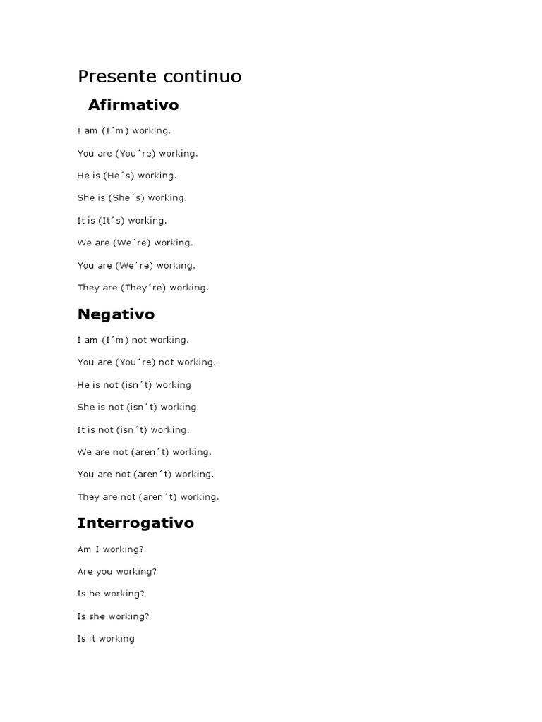 Present Continuous Practice | PDF | Leisure