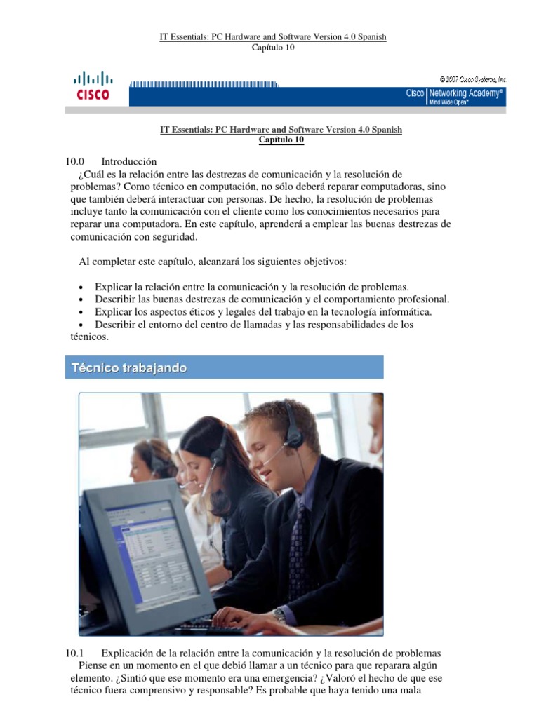 Capitulo 10 IT Essentials PC Hardware and Software Version 4.0 Spanish ...