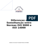 Diferenças e Semelhanças entre Normas ISO 9000 e ISO 14000