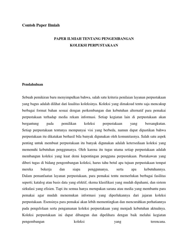 Contoh Paper Ilmiah | PDF
