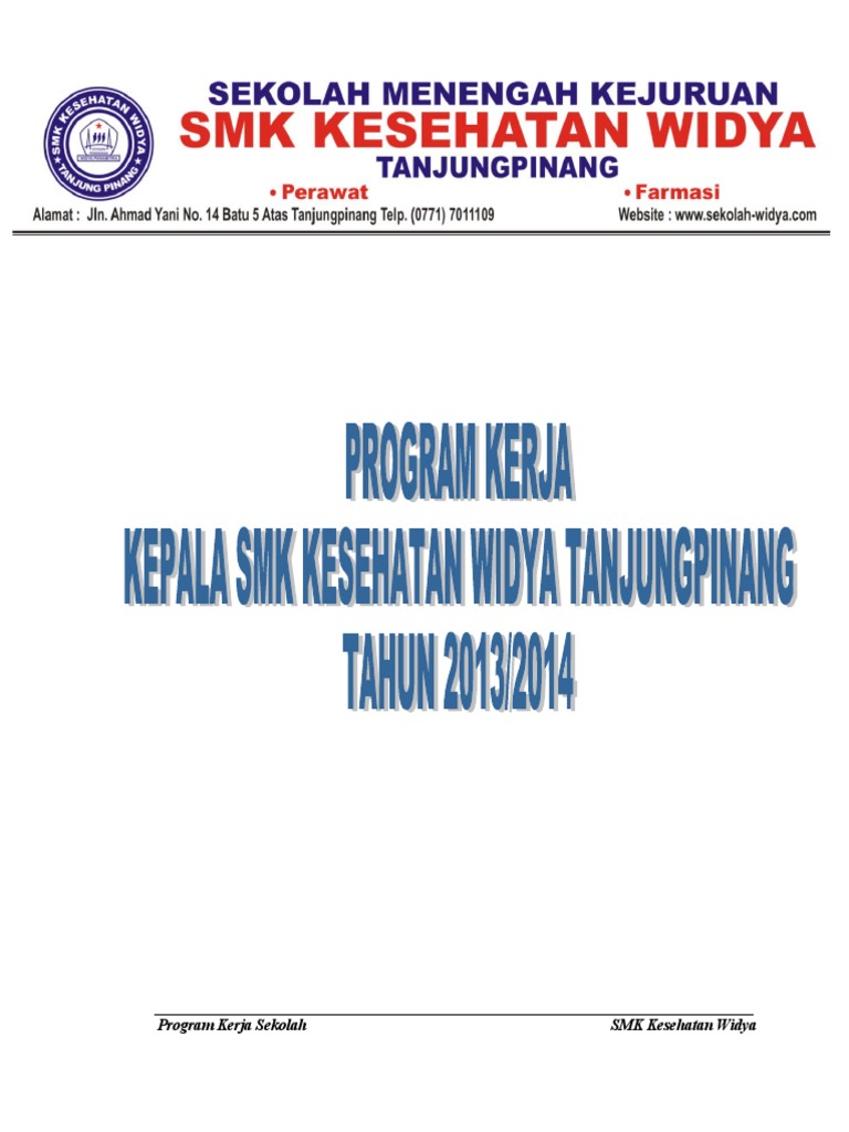 Program Kerja Kepsek Smk Kesehatan Widya Tanjungpinang