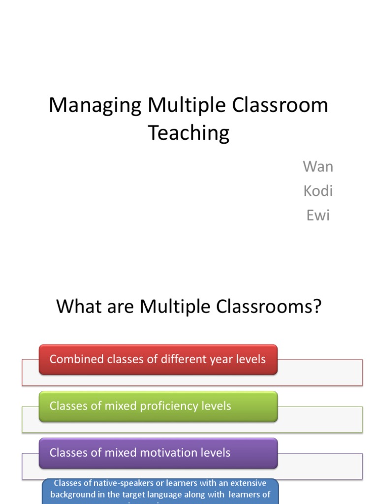 Managing Multiple Classrooms Effectively | PDF