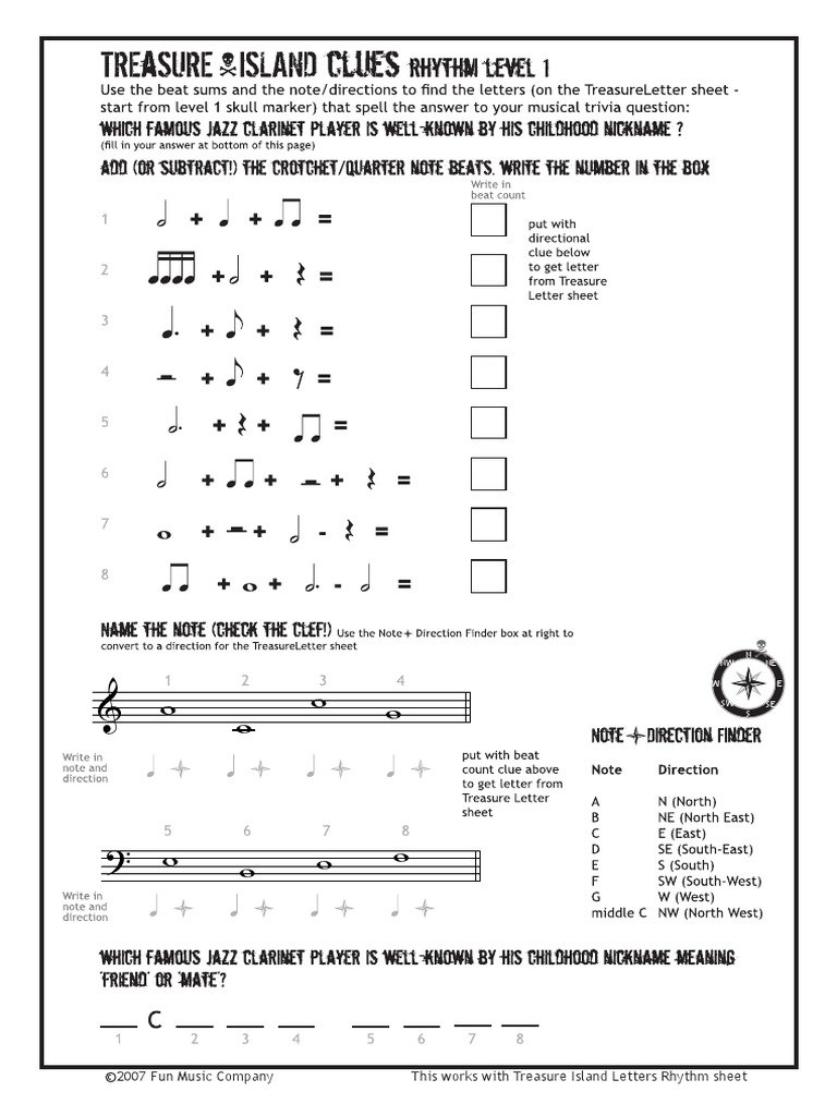 21 Rhythm Fun Music Theory Worksheet | PDF