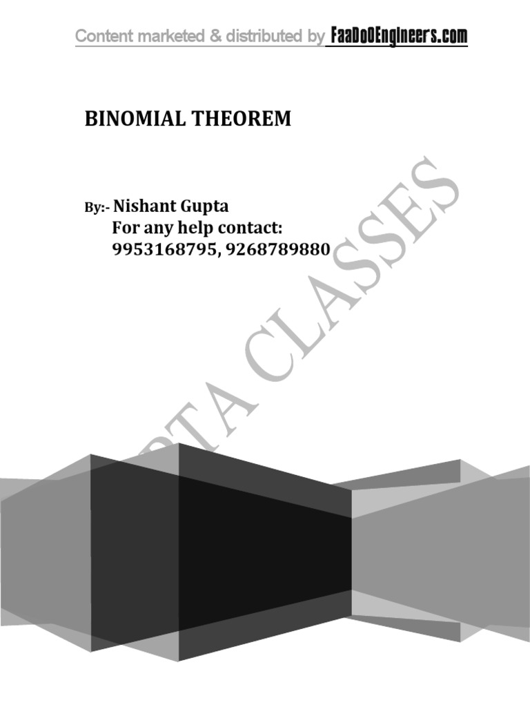 Binomial Theorem Explained with Examples | PDF