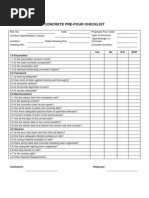 Download Concrete Pre-Pour Checklist by Jay Gee SN174675621 doc pdf