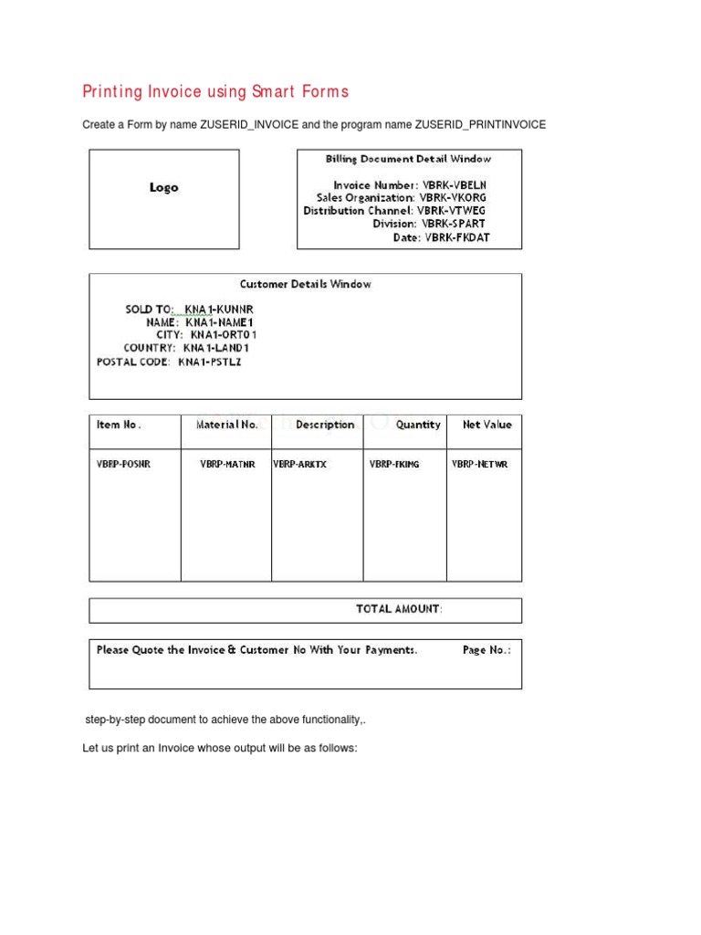 Printing InvoicesSmart Forms Subroutine Double Click