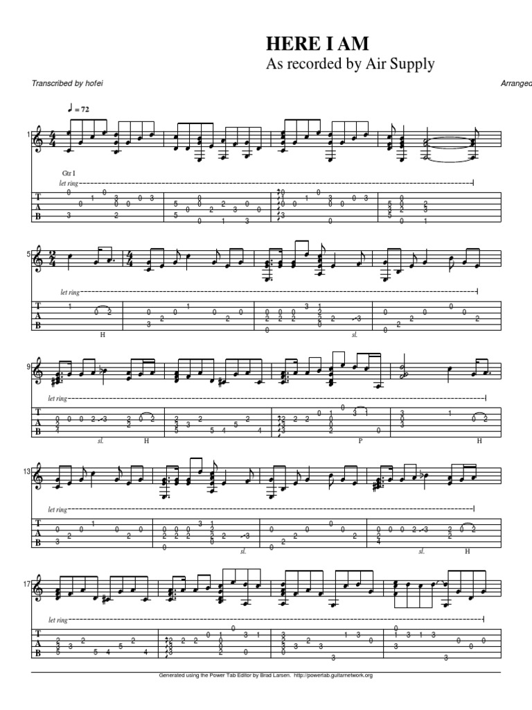 Here I Am Air Supply Pdf Pdf