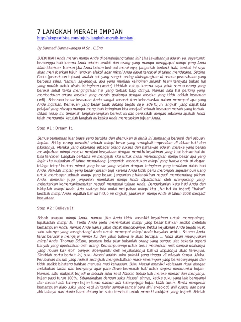 7 Langkah Meraih Impian | PDF