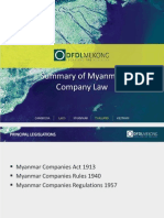 Myanmar - Summary of Myanmar Company Law