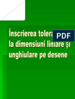 Înscrierea Tolerantelor La Dimensiuni Liniare Si Unghiulare Pe