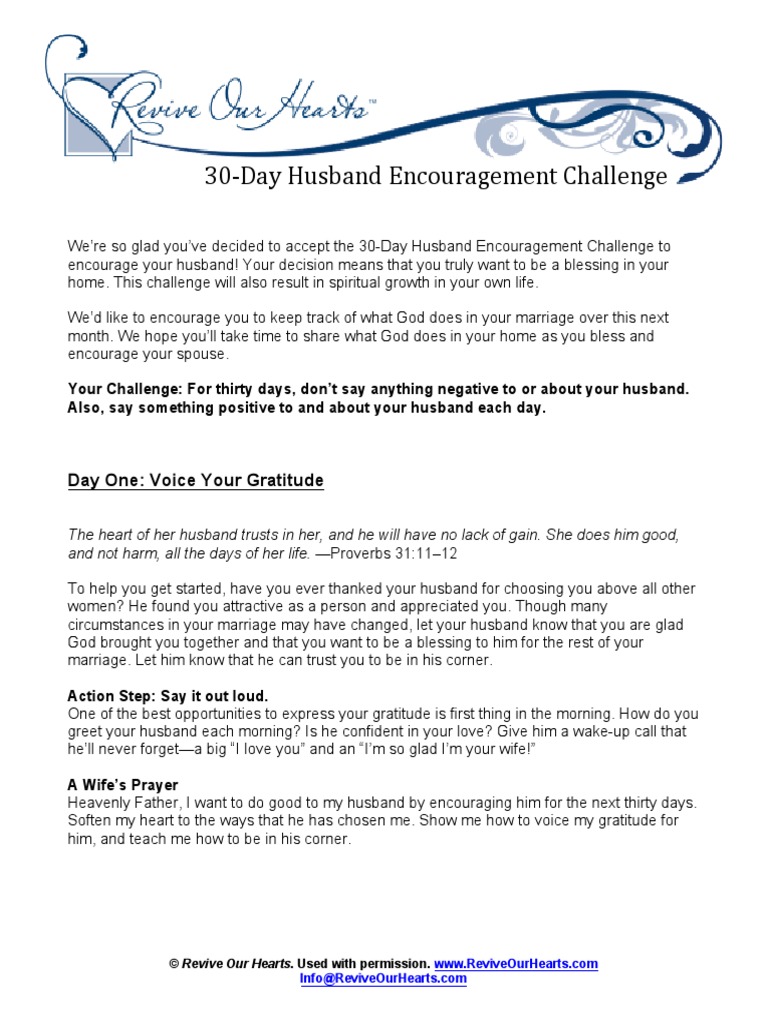 30 Day Husband Challenge Revised | PDF