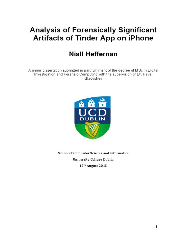 Analysis of Forensic Artifacts of Tinder On Iphone | PDF | Android ...