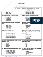 Titanic Quiz: Circle The Correct Answer