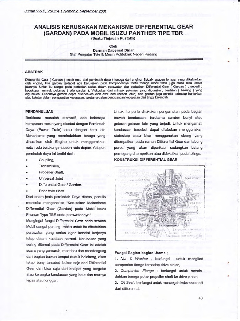 Analaisa Kerusakan Defferential Gear Pdf