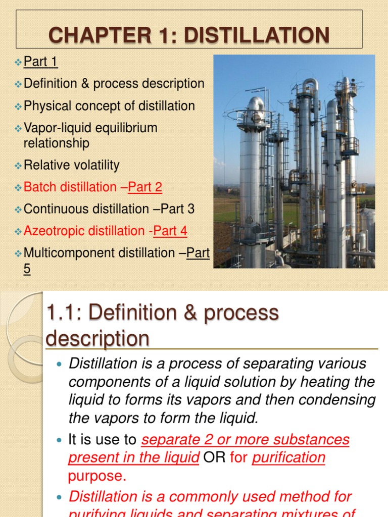 Chapter 1 distillation Distillation Vapor