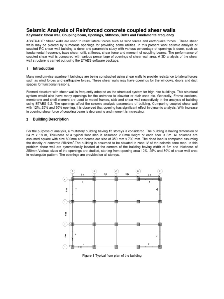 Seismic Analysis of Reinforced Concrete Coupled Shear Walls with