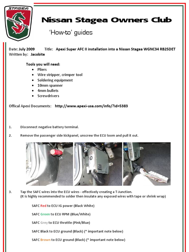 Apexi Super AFC II Installation Guide | PDF | Manufactured Goods